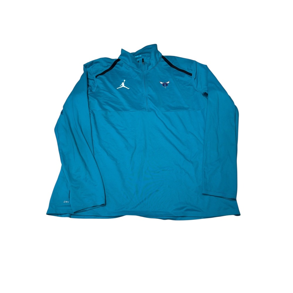Charlotte Hornets Pullover Mens XXL Tall Blue NBA Nike Dri-FIT Quarter‎ Zip